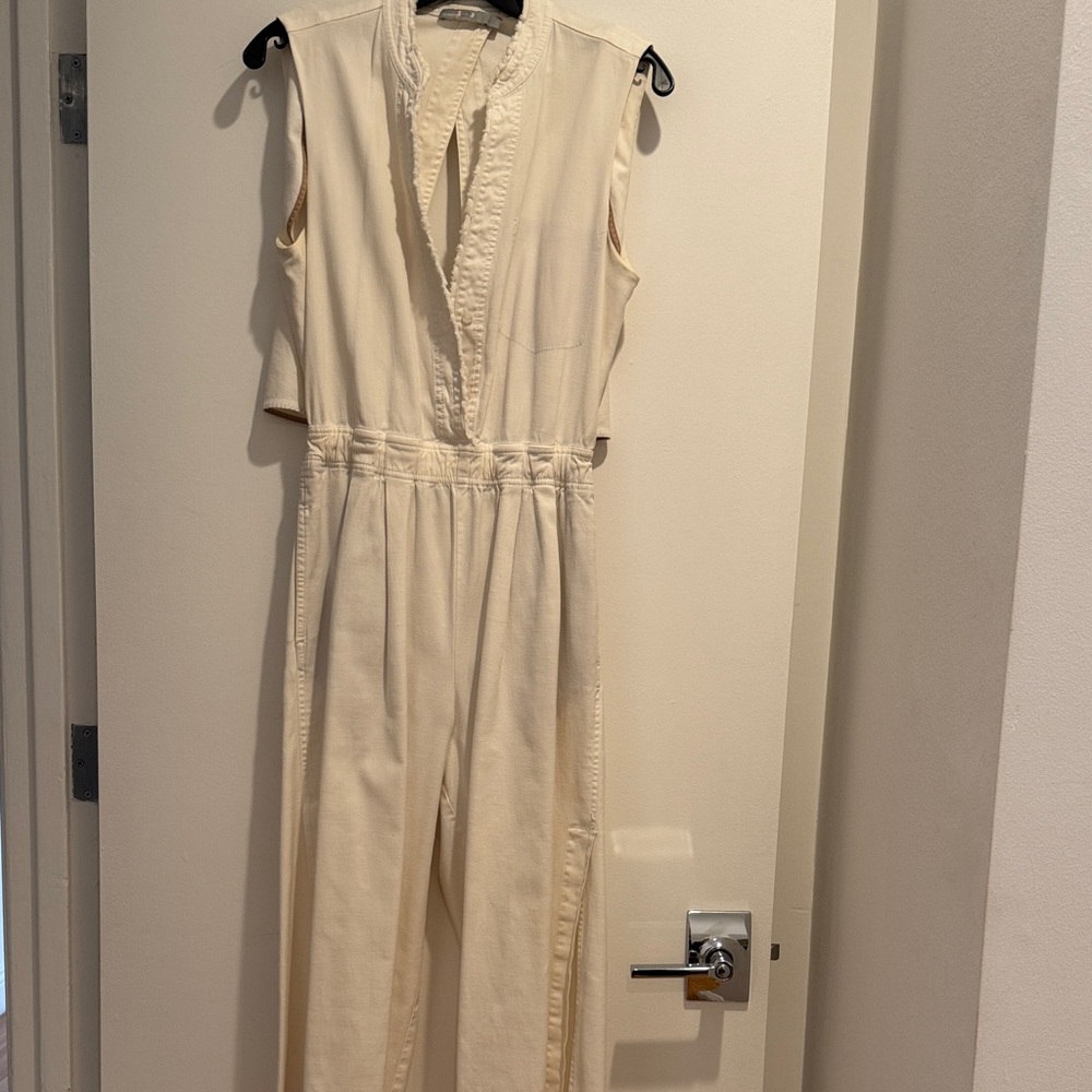 Vince Sleeveless Cream Jumpsuit